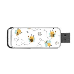 Bee Art Pattern Design Wallpaper Background Print Portable Usb Flash (one Side) by Ravend