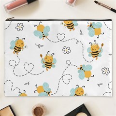 Bee Art Pattern Design Wallpaper Background Print Cosmetic Bag (xxxl) by Ravend