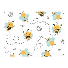 Bee Art Pattern Design Wallpaper Background Print Premium Plush Fleece Blanket (mini) by Ravend