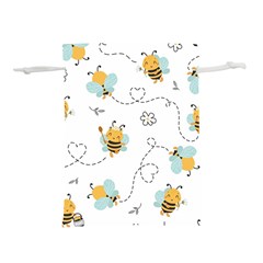 Bee Art Pattern Design Wallpaper Background Print Lightweight Drawstring Pouch (s) by Ravend