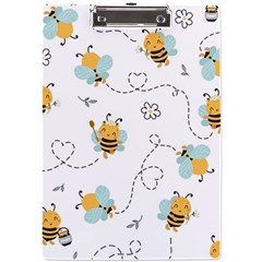 Bee Art Pattern Design Wallpaper Background Print A4 Acrylic Clipboard by Ravend