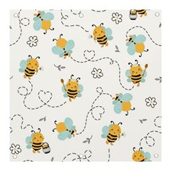 Bee Art Pattern Design Wallpaper Background Print Banner And Sign 3  X 3  by Ravend