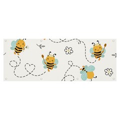 Bee Art Pattern Design Wallpaper Background Print Banner And Sign 8  X 3  by Ravend