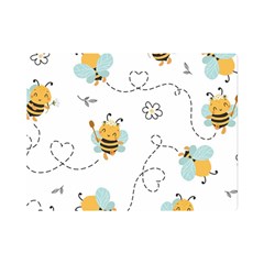 Bee Art Pattern Design Wallpaper Background Print One Side Premium Plush Fleece Blanket (mini)