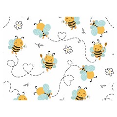 Bee Art Pattern Design Wallpaper Background Print One Side Premium Plush Fleece Blanket (extra Small) by Ravend