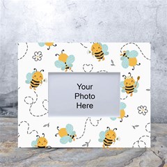 Bee Art Pattern Design Wallpaper Background Print White Tabletop Photo Frame 4 x6 