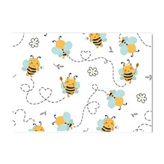 Bee Art Pattern Design Wallpaper Background Print Crystal Sticker (a4)