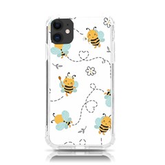 Bee Art Pattern Design Wallpaper Background Print Iphone 11 Tpu Uv Print Case by Ravend