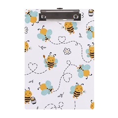 Bee Art Pattern Design Wallpaper Background Print A5 Acrylic Clipboard by Ravend