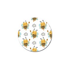 Art Bee Pattern Design Wallpaper Background Golf Ball Marker by Ravend