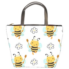 Art Bee Pattern Design Wallpaper Background Bucket Bag by Ravend