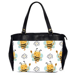 Art Bee Pattern Design Wallpaper Background Oversize Office Handbag (2 Sides) by Ravend