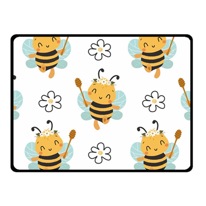 Art Bee Pattern Design Wallpaper Background One Side Fleece Blanket (Small)