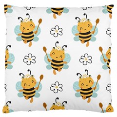 Art Bee Pattern Design Wallpaper Background Standard Premium Plush Fleece Cushion Case (two Sides)