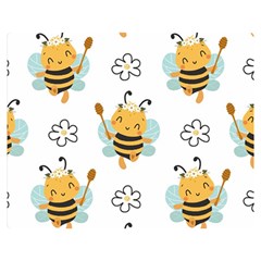 Art Bee Pattern Design Wallpaper Background One Side Premium Plush Fleece Blanket (medium)