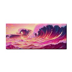 Ai Generated Waves Ocean Sea Tsunami Nautical Red Yellow Hand Towel by Ravend