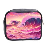 Ai Generated Waves Ocean Sea Tsunami Nautical Red Yellow Mini Toiletries Bag (Two Sides) Back