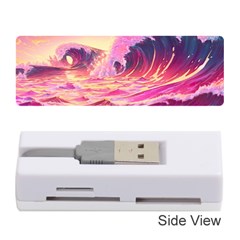 Ai Generated Waves Ocean Sea Tsunami Nautical Red Yellow Memory Card Reader (stick) by Ravend