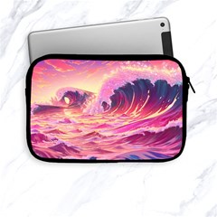 Ai Generated Waves Ocean Sea Tsunami Nautical Red Yellow Apple Ipad Mini Zipper Cases by Ravend