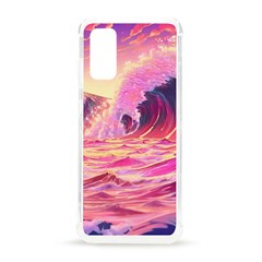 Ai Generated Waves Ocean Sea Tsunami Nautical Red Yellow Samsung Galaxy S20 6 2 Inch Tpu Uv Case