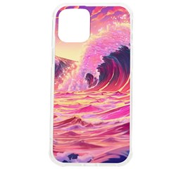 Ai Generated Waves Ocean Sea Tsunami Nautical Red Yellow Iphone 12 Pro Max Tpu Uv Print Case by Ravend