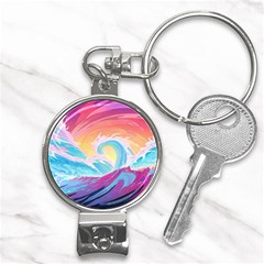 Ai Generated Waves Ocean Sea Tsunami Nautical Nail Clippers Key Chain by Ravend