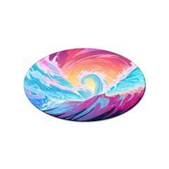 Ai Generated Waves Ocean Sea Tsunami Nautical Sticker (oval) by Ravend