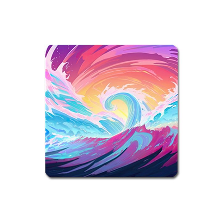 Ai Generated Waves Ocean Sea Tsunami Nautical Square Magnet