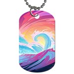 Ai Generated Waves Ocean Sea Tsunami Nautical Dog Tag (One Side) Front