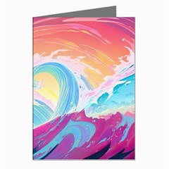 Ai Generated Waves Ocean Sea Tsunami Nautical Greeting Cards (pkg Of 8) by Ravend