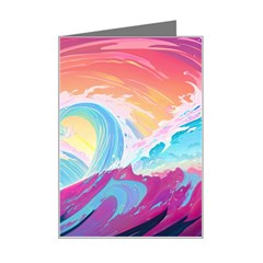 Ai Generated Waves Ocean Sea Tsunami Nautical Mini Greeting Card by Ravend