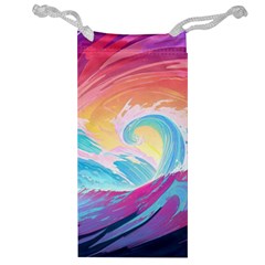 Ai Generated Waves Ocean Sea Tsunami Nautical Jewelry Bag by Ravend