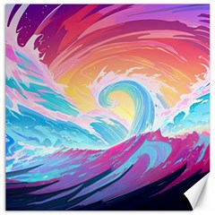 Ai Generated Waves Ocean Sea Tsunami Nautical Canvas 12  X 12  by Ravend