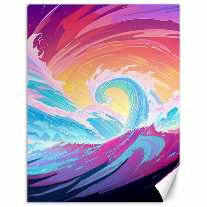 Ai Generated Waves Ocean Sea Tsunami Nautical Canvas 12  x 16 