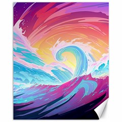 Ai Generated Waves Ocean Sea Tsunami Nautical Canvas 11  X 14  by Ravend