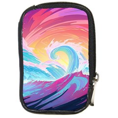 Ai Generated Waves Ocean Sea Tsunami Nautical Compact Camera Leather Case by Ravend