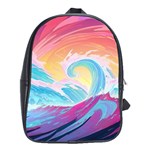 Ai Generated Waves Ocean Sea Tsunami Nautical School Bag (XL) Front