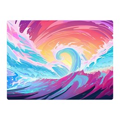 Ai Generated Waves Ocean Sea Tsunami Nautical Premium Plush Fleece Blanket (mini) by Ravend