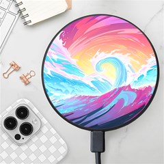 Ai Generated Waves Ocean Sea Tsunami Nautical Wireless Fast Charger(black) by Ravend