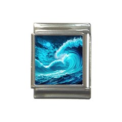 Ai Generated Waves Ocean Sea Tsunami Nautical Sea Italian Charm (13mm) by Ravend