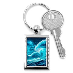 Ai Generated Waves Ocean Sea Tsunami Nautical Sea Key Chain (rectangle) by Ravend