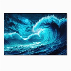 Ai Generated Waves Ocean Sea Tsunami Nautical Sea Postcard 4 x 6  (pkg Of 10) by Ravend