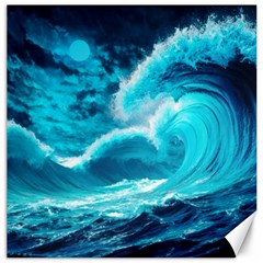 Ai Generated Waves Ocean Sea Tsunami Nautical Sea Canvas 12  X 12  by Ravend