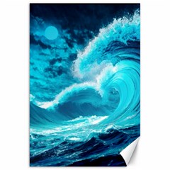 Ai Generated Waves Ocean Sea Tsunami Nautical Sea Canvas 20  X 30  by Ravend