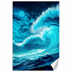 Ai Generated Waves Ocean Sea Tsunami Nautical Sea Canvas 24  X 36  by Ravend