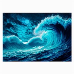 Ai Generated Waves Ocean Sea Tsunami Nautical Sea Large Glasses Cloth by Ravend