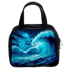 Ai Generated Waves Ocean Sea Tsunami Nautical Sea Classic Handbag (two Sides) by Ravend