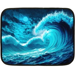 Ai Generated Waves Ocean Sea Tsunami Nautical Sea Fleece Blanket (mini) by Ravend