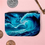 Ai Generated Waves Ocean Sea Tsunami Nautical Sea Mini Coin Purse Back