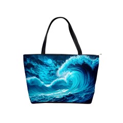 Ai Generated Waves Ocean Sea Tsunami Nautical Sea Classic Shoulder Handbag by Ravend